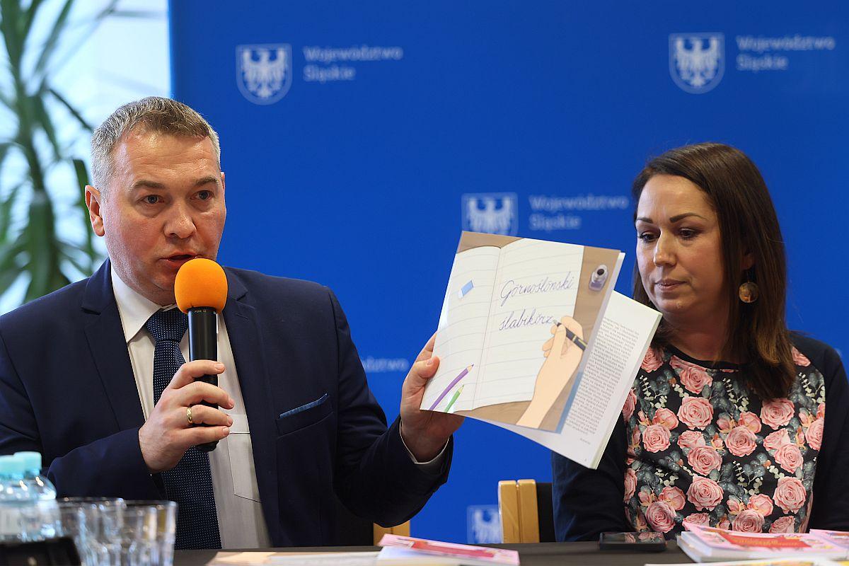  Konferencja prasowa poświęcona publikacjom Wydawnictwa Biblioteki Śląskiej. fot. Andrzej Grygiel / UMWŚ 